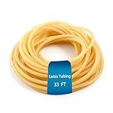 33FT Latex Rubber Tubing Natural Latex Rubber Tubing Surgical Tube for Home, Hospital, Laboratory ，1 Continuous Piece 3/8 inch OD 1/4 inch ID (Natural)