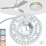 AUPRUN 4.92" Ceiling Fan LED Light Replacement, LED Retrofit Light Kit for Ceiling Fan and Flush Mount Ceiling Light, 18W 3CCT 3000K 4000K 6000K 1500LM PCB Panel, Magnetic or Screw Easy Installation