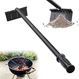 BBQ Charcoal Rake, 29 Inch Grill Ash Removal Rake for Fireplace Wood Stove Pizza Oven, Metal BBQ Cleaner Poker Scraper, Heavy Duty Barbecue Grilling Utensils Tool for Smoker,Ceramic, Kamado
