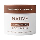 Native Body Scrub, Coconut & Vanilla, Exfoliating and Detoxifying for Soft Skin, Sulfate Free, 12 oz