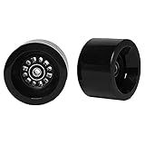 FREEDARE Longboard Wheels 83mm Skateboard Wheels with Bearings and Spacers(Black, 4PCS)