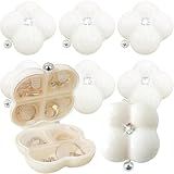 6 Pack Small Jewelry Box, Mini Travel Jewelry Case Bridesmaid Proposal Box, Cloud-Shaped Earring Storage Box, Earring Organizer Box Bulk, Portable Travel Jewelry Holder Travel Accessories (6, White)