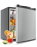 Feelfunn Mini Fridge with Freezer, 1.7 Cu.Ft Small Refrigerator, Silver