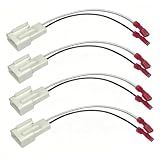 AurLunUs Car Door Speaker Harness Adapter, Audio Bass Speaker Wiring Harness, Stereo Plug Adapter, Subwoofer Wire Modification Cable Conversion Accessories, Compatible with Mitsubishi Subaru (4PCS)