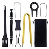 GOLD DEER 6 Pcs Keyboard Switch Puller Kit 2-in-1 Switch Puller Keycap Puller Key Removal Tool Key Extractor Kit with Brushes,4-Jaw Gripper for Mechanical Keyboard Electronic Component Removing Fixing