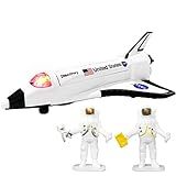 ArtCreativity Space Shuttle Toy Set with 2 Astronaut Figurines, Cool Space Ship Toys for Kids-Diecast Metal with Lights, Sounds and Pullback Motion, Best Outerspace Themed Gifts for Boys & Girls