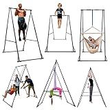 KHANH TRINH Foldable Pull Up Bar Stable Gymnastics Equipment Portable Aerial Yoga Stand Durable Frame For Hammock Chair, Therapy Sensory Swing. Adjustable Back Stretcher For Lower Back Pain Relief