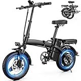 Electric Bike for Adults,500w Motor Folding e-Bike,48V12AH Removable Battery, 23MPH Foldable Ebike with 35 MilesRange & PAS Mode, 14" Adults and Teens Electric Bicycles Commuting -Certified e Bike