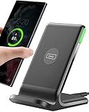 INIU Wireless Charger, 15W Fast Qi Certified Wireless Charging Station with Sleep-Friendly Adaptive Light Compatible with iPhone 17 16 15 14 13 12 Pro Max Samsung Galaxy S25 S24 S23 Note 20 Google etc