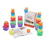 CALIDAKA 14pcs 21 Day Portion Control Containers, Color & Icon Coded Meal Prep Kit for Weight Loss & Diet