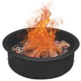 SoulMate Outdoor 35-Inch Outer/31-Inch Inner Fire Pit Ring,Duty Solid Metal Steel Round Firepit Rim Insert for DIY Fire Pits, Outdoor Above or In-Ground, Camping Garden Patio Backyard.
