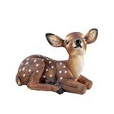 SHAODIE Outdoor Garden Deer Statue, Decorative Sculpture Brown Resin Fawn Sculpture, 9.45 x 6.3 x 5.1 inches Yard Lawn Decor Deep Forest Deer
