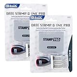 BAZIC Products BAZIC Products Date Stamper with Black Ink Pads for Stamping, 12 Years of Adjustable Dates, Ideal for Office, Shipping, Receiving, Accounting, Expiration Date Stamp, Due Dates - 2 Pack