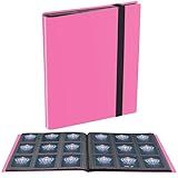 Card Binder, 360 Pockets Upgraded Trading Card Binders, Cards Collection Binder 9 Pocket, Side Loading Yugioh Binder Book Holder for MTG, TCG, Sport, Football, Baseball Collector Cards - Rose red