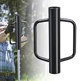 T Post Driver 12 LB, Fence Post Driver with Handles, Heavy Duty Metal Post Pounder for Wooden Posts U-Channels, 17 inch Steel Pile Driver for Farm Garden Orchard, Easy Use Fence Post Digger