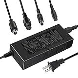 UL Listed 42V 2A Universal Replacement Charger with 4 Plugs for 36V Lithium Battery, with DC/ 8mm 3 Prong/ 12mm Standard 3 Prong/ 8mm RCA, Power Adaptor Supply Cord
