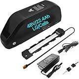PLXNYLB 22.4AH Electric Bike Lithium Battery, Removable Ebike Battery with 3A Charger 48V Electric Bicycle Battery Pack with Waterproof Holder for 250W-2000W Motors