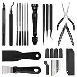 3D Printer Tools Kit Essential, 3D Printing Tools Kit, 3D Printer Accessories, Deburring Tool, Wire Cutter, Drill, Scraper for Remove, Smoothing, Finishing, Deburring, Craving, Drilling