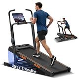 CURSOR 40% Incline Treadmill with 15" Deck Height & Extended Handle Bar | Stair Simulation Mode, LED Display, 3.0HP Quiet Brushless Treadmill , 7-Layer Shock Absorption, 350LBS Capacity