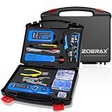 Professional Network Tool Kit, ZOERAX 14 in 1 - RJ45 Crimp Tool, Cat6 Pass Through Connectors and Boots, Cable Tester, Wire Stripper, Ethernet Punch Down Tool