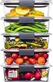 Rubbermaid Brilliance Tritan Plastic Food Storage Containers BPA Free Airtight Lids Ideal for Lunch Meal Prep & Leftovers Set of 5 (3.2 Cup)