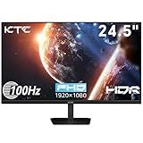KTC 24.5 Inch FHD 100Hz IPS Computer Monitor, 1080P Eye Care PC Gaming Monitor, Adaptive-Sync, Low Blue Light, HDR, VESA Mount with HDMI VGA for Home Office, H25B7