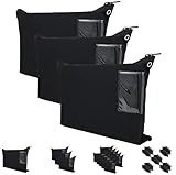 Interoffice Mailer Transit Sack – Extra Large & Durable – Black Canvas Zipper Bank Bag with ID Window (18" x 14", 3 Bags)
