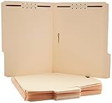 Amazon Basics Manila File Folders with Fasteners for Organized Filing, Letter Size, 100-Pack
