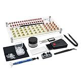 RunJRX YIMAGUJRX 32 Switches Acrylic Lube Station,Keyboard Lube Kit,Switch Opener,Switch Lube,Switch Puller,Keycap Puller,Switch Lube Tool for Custom Mechanical Keyboard (12Pcs)