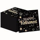 100 Pack Retirement Paper Napkins Retirement Party Decorations Happy Farewell Celebration Graduations Supplies We Will Miss You Napkins for Retired Decor Favors Black Gold Teacher