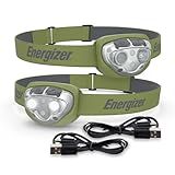 Energizer PRO-400 Headlamp Rechargeable (2-Pack), IPX4 Water Resistant Rechargeable Headlamp, Ultra Bright Multiple Light Modes Head Lamp, Camping, Running, Outdoors, Emergency Light, USB Included