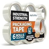 JoyfuIMaiMaiMai Clear Packing Tape, 6 Rolls 1.88inches Wide, 65 Yards Per Roll, 390 Total Yards Tape for Shipping Packaging Moving Sealing, Thicker Clear Packing Tape, (2.7Mil x 1.88" x 65Yds)