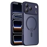Symcele Designed for iPhone 17 Pro Case, Compatible with MagSafe, [Camera Protection] [15FT Military Drop Protection] Shockproof Translucent Matte Anti-Slip Phone Case, 6.3", Deep Blue
