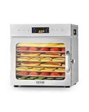 VEVOR Food Dehydrator Machine, 8 Stainless Steel Trays, 400W Electric Food Dryer with Adjustable Temperature & 24-Hour Timer, Freeze Dryer for Jerky, Meat, Fruit, Vegetables, Herbs, Dog Treats
