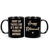 Aurahouse Retirement Gifts for Men Women 2025, Retirement Mug, Funny Retired Gifts for Men Women, Dad, Coworkers, Friend, Teacher, Brother, Boss, Not My Problem Anymore Cup Black, 11oz