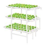 VIVOSUN Hydroponics Growing System 108 Plant Sites, 3 Layers 12 Food-Grade PVC-U Pipes Gardening System Grow Kit with Water Pump Timer, Nest Basket and Sponge for Leafy Vegetables