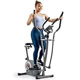 Sunny Health & Fitness Essential Magnetic Resistance 2-in-1 Cross Trainer Elliptical Bike, with Digital Performance Monitor, Optional Bluetooth with Exclusive SunnyFit App - SF-E322004