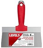 LEVEL5 8-Inch Stainless Steel Taping Knife with Solid Composite Handle | Premium quality, corrosion-resistant, lightweight, impact and solvent-resistant | 5-518