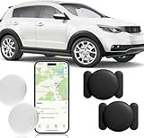 ZITTZ Mini GPS Tracker for Vehicles No Monthly Fee,GPS Car Tracker,Hidden Car Tracker with Magnetic Case,Real Time Car GPS Tracker Work with Apple Find My(iOS Only) -(Black,2PCS)