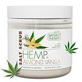 Natural Therapy Hemp & Almond Vanilla Salt Scrub – Exfoliating Body Scrub for Women – Moisturizing and Nourishing Skin – with Pure Oils and Dead Sea Minerals (23.28 Oz)