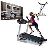 WELLFIT Home Treadmill 400+LB Capacity, 4.0HP Heavy Duty Treadmill Foldable