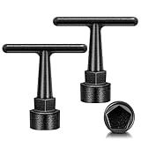 Enhon Curb Box Wrench for Pentagon Curb Boxes, Water Meter Wrench for Penta Socket, T Handle Penta Tool, Water Valve Shut Off Tool(2 Pack,Black)