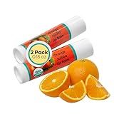 Desert Oasis Skincare | USDA Organic Orange Lip Balm – 70% Jojoba Oil with Beeswax – Natural Orange Essential Oil – Nourishes & Hydrates Dry Lips – 2-Pack (0.15 oz / 4.6 g Each)