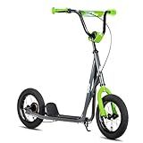JOYSTAR Kick Scooter for Ages 5-9 Years Old Boys Girls, 12 Inch Big Wheels Scooters for Kids, Teens and Adults, Adjustable Handlebar, Kids Scooter, Gray