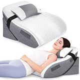 ZIKEE Adjustable Wedge Pillow Headboard Set for Sleeping & After Surgery, Ergonomic Reading Pillow for Sitting in Bed, Bed Wedge with Premium Memory Foam for Back Pain Relief & Support, Leg Elevation