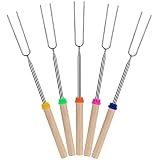 UNCO- Marshmallow Roasting Sticks, 32”, 5 Pack, Dark Brown
