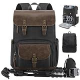 RAINSMORE Vintage Camera Bag with Side Access for DSLR/SLR Mirrorless