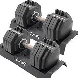 CAP ADJUSTABELL Adjustable Dumbbell Set, Premium Quick Select Adjustable Weights for Home Gym Strength Training, Hex, 55 LB Pair, Copper Grip Handle
