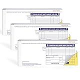 300 Pack Long Credit Card Sales Slips 7.9 * 3.3inch Credit Card Receipt Book Credit Card Imprinter Three-Part Carbonless Sold as 1 Package for Office (100 Pack of 300 Sheet) (300)
