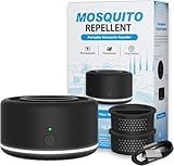Mosquito Repellent Outdoor Patio Rechargeable Portable Insect Repeller Indoor 30 ft Mosquito-Free Protection Bug Repellent Device Camping Hiking Outing 2 Refills (Black)